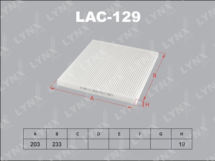 LYNXauto LAC-129 Фільтр салону LAC129: Купити в Україні - Добра ціна на EXIST.UA!