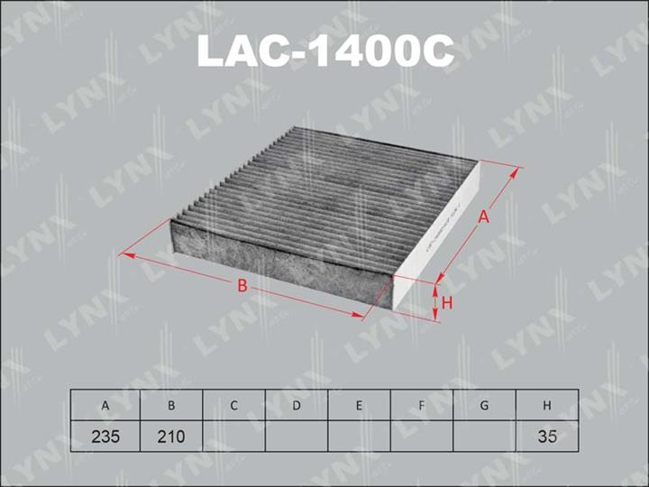 LYNXauto LAC-1400C Фільтр салону з активованим вугіллям LAC1400C: Купити в Україні - Добра ціна на EXIST.UA!