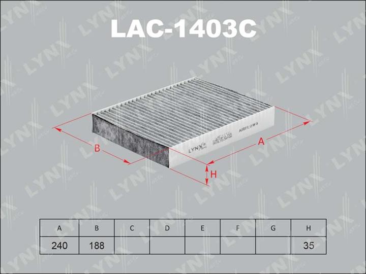 LYNXauto LAC-1403C Фільтр салону з активованим вугіллям LAC1403C: Купити в Україні - Добра ціна на EXIST.UA!