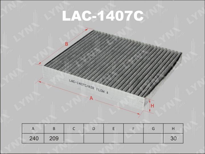 LYNXauto LAC-1407C Фільтр салону з активованим вугіллям LAC1407C: Купити в Україні - Добра ціна на EXIST.UA!