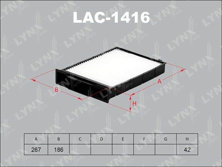 LYNXauto LAC-1416 Фільтр салону LAC1416: Приваблива ціна - Купити в Україні на EXIST.UA!