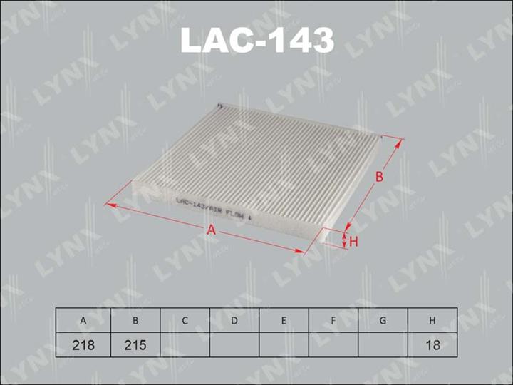 LYNXauto LAC-143 Фільтр салону LAC143: Купити в Україні - Добра ціна на EXIST.UA!