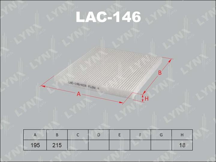 LYNXauto LAC-146 Фільтр салону LAC146: Купити в Україні - Добра ціна на EXIST.UA!