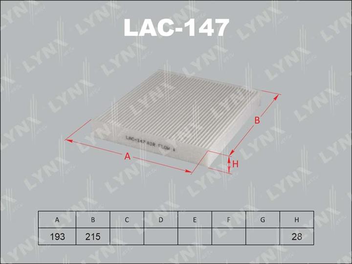 LYNXauto LAC-147 Фільтр салону LAC147: Купити в Україні - Добра ціна на EXIST.UA!