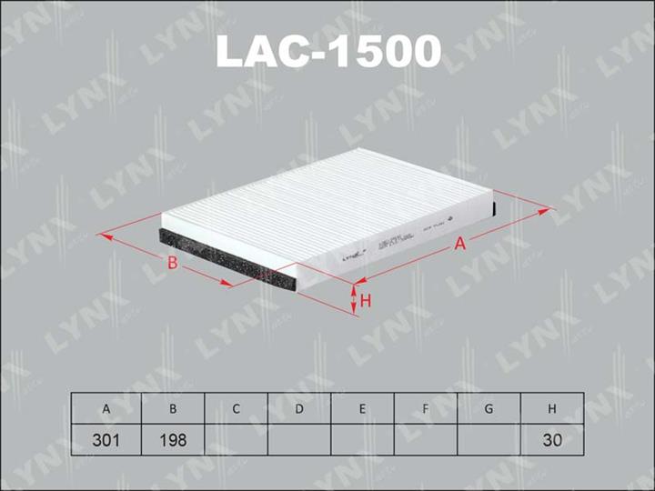 LYNXauto LAC-1500 Фільтр салону LAC1500: Купити в Україні - Добра ціна на EXIST.UA!