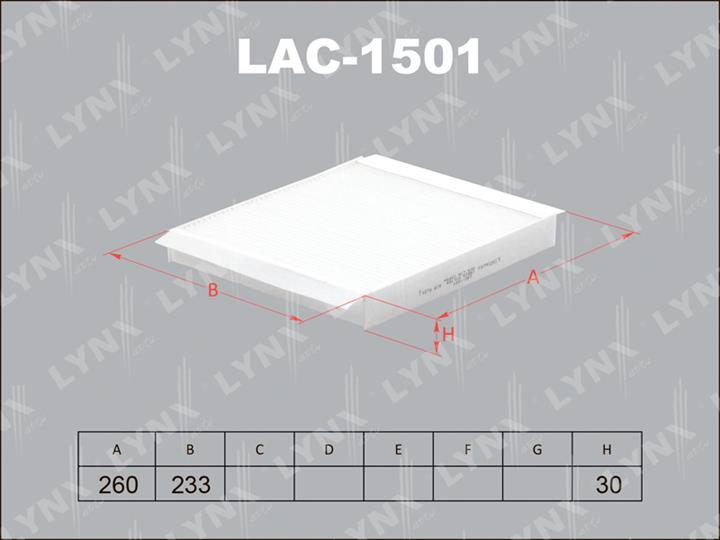 LYNXauto LAC-1501 Фільтр салону LAC1501: Купити в Україні - Добра ціна на EXIST.UA!