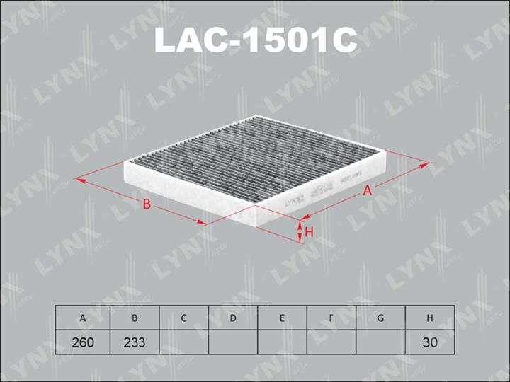 LYNXauto LAC-1501C Фільтр салону з активованим вугіллям LAC1501C: Приваблива ціна - Купити в Україні на EXIST.UA!