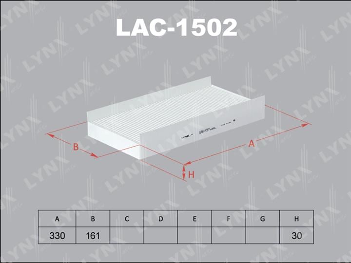 LYNXauto LAC-1502 Фільтр салону LAC1502: Купити в Україні - Добра ціна на EXIST.UA!
