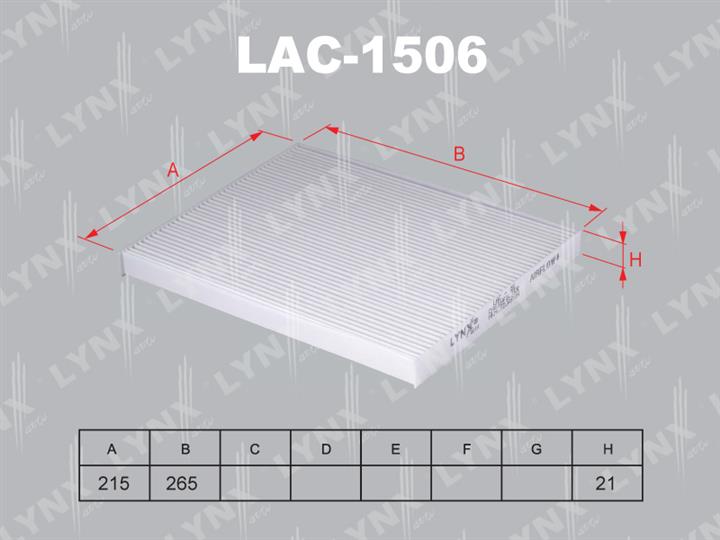 LYNXauto LAC-1506 Фільтр салону LAC1506: Купити в Україні - Добра ціна на EXIST.UA!