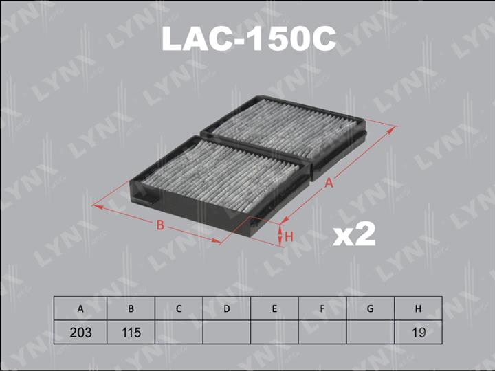LYNXauto LAC-150C Фільтр салону з активованим вугіллям LAC150C: Приваблива ціна - Купити в Україні на EXIST.UA!