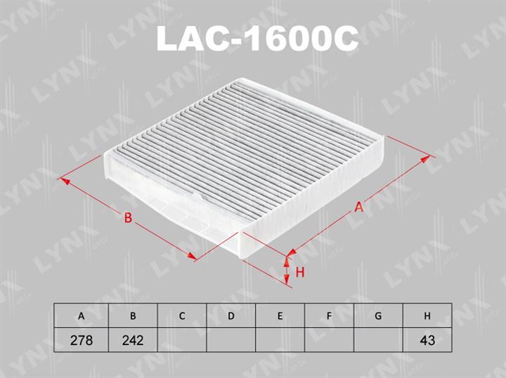 LYNXauto LAC-1600C Фільтр салону з активованим вугіллям LAC1600C: Купити в Україні - Добра ціна на EXIST.UA!