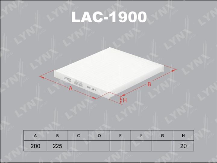 LYNXauto LAC-1900 Фільтр салону LAC1900: Купити в Україні - Добра ціна на EXIST.UA!