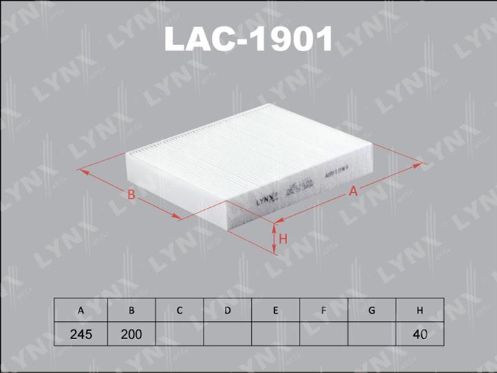 LYNXauto LAC-1901 Фільтр салону LAC1901: Купити в Україні - Добра ціна на EXIST.UA!