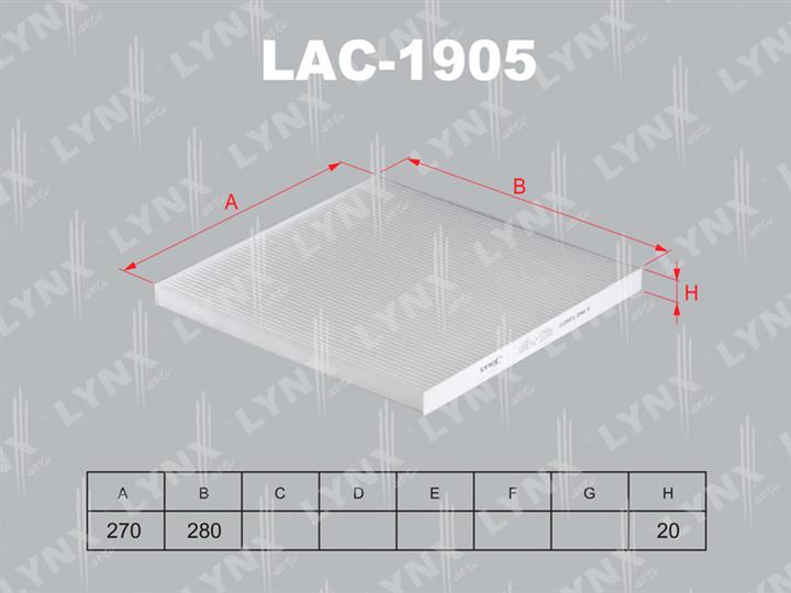 LYNXauto LAC-1905 Фільтр салону LAC1905: Купити в Україні - Добра ціна на EXIST.UA!