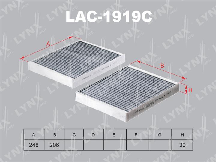 LYNXauto LAC-1919C Фільтр салону з активованим вугіллям LAC1919C: Купити в Україні - Добра ціна на EXIST.UA!