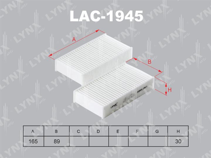 LYNXauto LAC-1945 Фільтр салону LAC1945: Купити в Україні - Добра ціна на EXIST.UA!