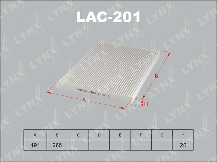 LYNXauto LAC-201 Фільтр салону LAC201: Купити в Україні - Добра ціна на EXIST.UA!