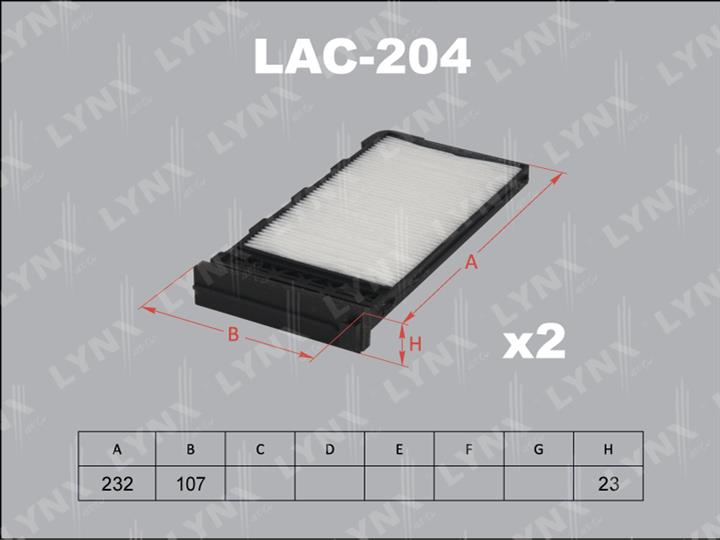 LYNXauto LAC-204 Фільтр салону LAC204: Купити в Україні - Добра ціна на EXIST.UA!