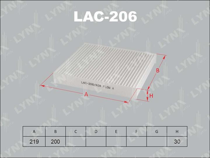LYNXauto LAC-206 Фільтр салону LAC206: Купити в Україні - Добра ціна на EXIST.UA!