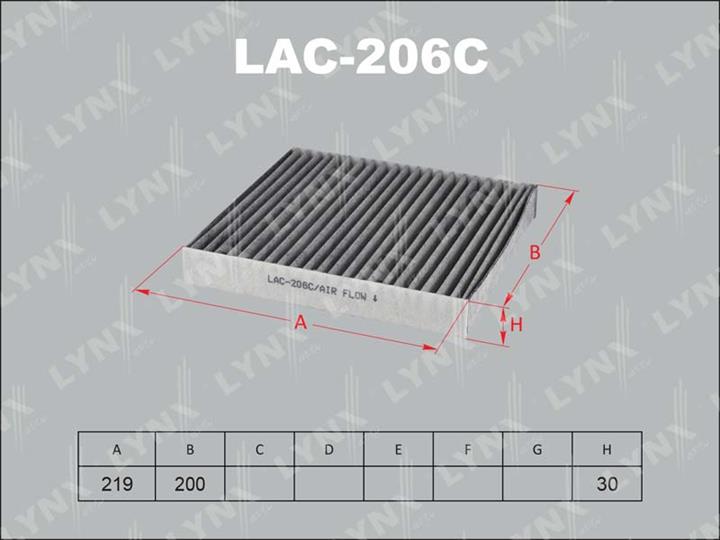 LYNXauto LAC-206C Фільтр салону з активованим вугіллям LAC206C: Купити в Україні - Добра ціна на EXIST.UA!