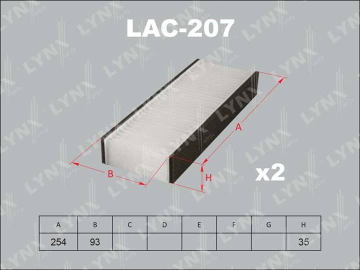 LYNXauto LAC-207 Фільтр салону LAC207: Купити в Україні - Добра ціна на EXIST.UA!