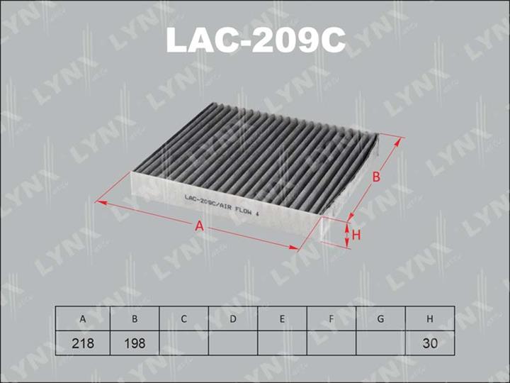 LYNXauto LAC-209C Фільтр салону з активованим вугіллям LAC209C: Купити в Україні - Добра ціна на EXIST.UA!