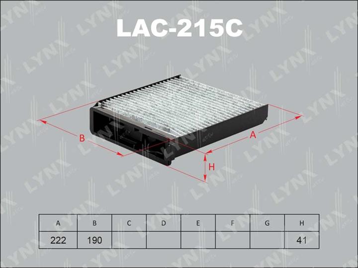 LYNXauto LAC-215C Фільтр салону з активованим вугіллям LAC215C: Купити в Україні - Добра ціна на EXIST.UA!