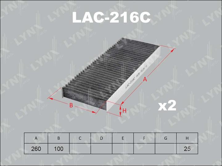 LYNXauto LAC-216C Фільтр салону з активованим вугіллям LAC216C: Купити в Україні - Добра ціна на EXIST.UA!