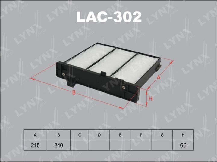 LYNXauto LAC-302 Фільтр салону LAC302: Приваблива ціна - Купити в Україні на EXIST.UA!