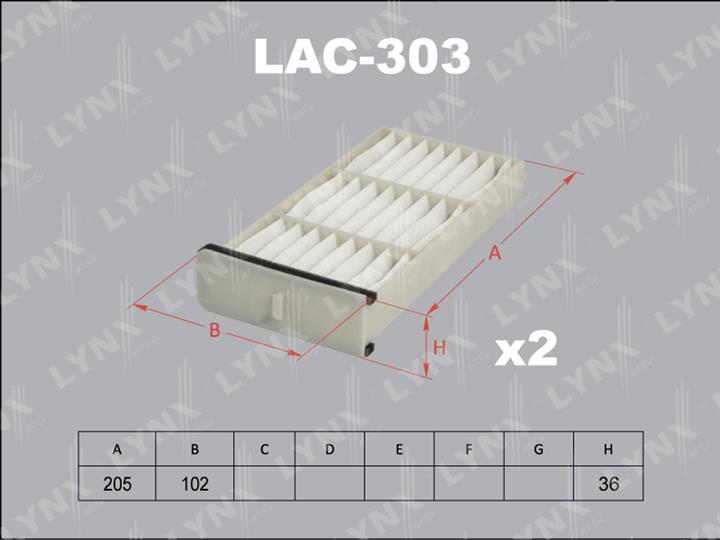 LYNXauto LAC-303 Фільтр салону LAC303: Купити в Україні - Добра ціна на EXIST.UA!