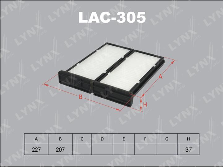 LYNXauto LAC-305 Фільтр салону LAC305: Приваблива ціна - Купити в Україні на EXIST.UA!