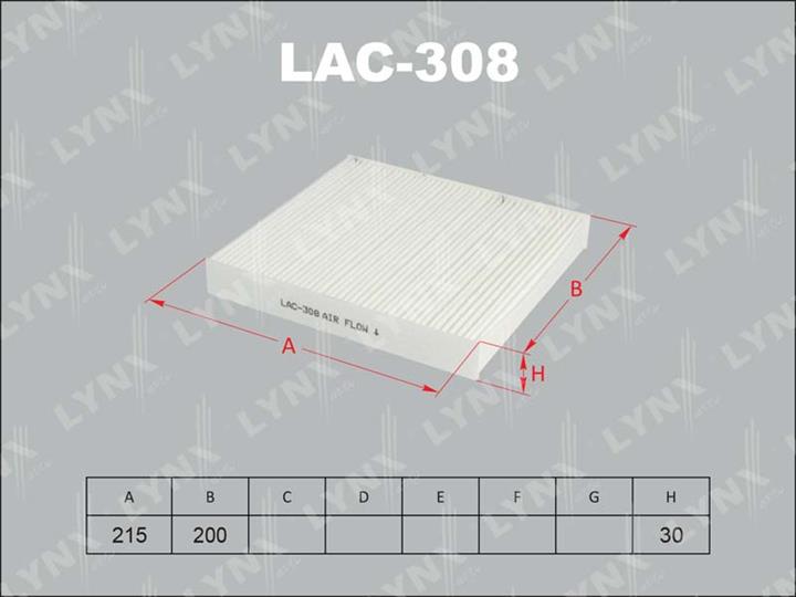 LYNXauto LAC-308 Фільтр салону LAC308: Купити в Україні - Добра ціна на EXIST.UA!