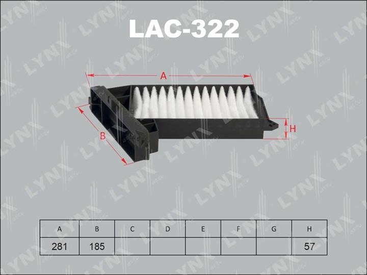 LYNXauto LAC-322 Фільтр салону LAC322: Купити в Україні - Добра ціна на EXIST.UA!