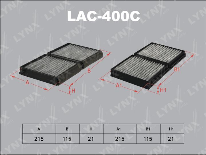 LYNXauto LAC-400C Фільтр салону з активованим вугіллям LAC400C: Купити в Україні - Добра ціна на EXIST.UA!