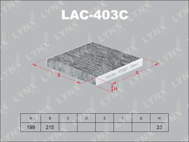 LYNXauto LAC-403C Фільтр салону з активованим вугіллям LAC403C: Купити в Україні - Добра ціна на EXIST.UA!
