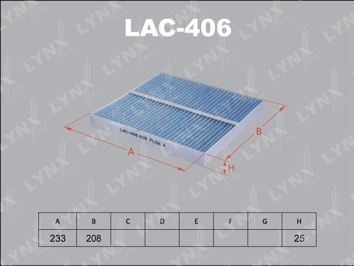 LYNXauto LAC-406 Фільтр салону LAC406: Купити в Україні - Добра ціна на EXIST.UA!