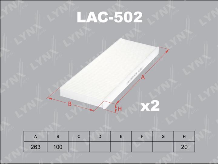 LYNXauto LAC-502 Фільтр салону LAC502: Купити в Україні - Добра ціна на EXIST.UA!