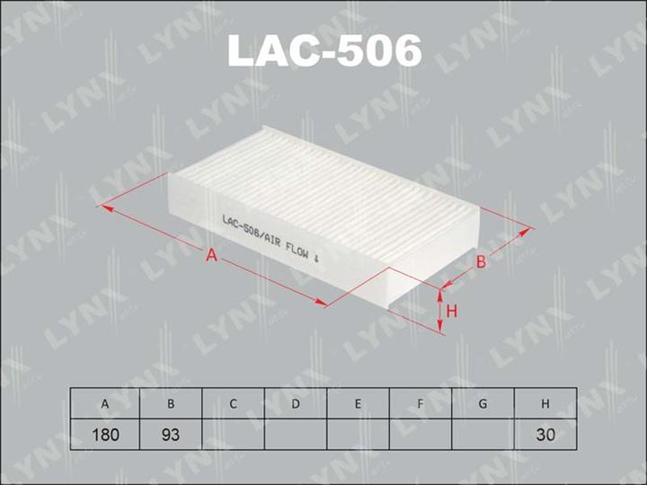 LYNXauto LAC-506 Фільтр салону LAC506: Купити в Україні - Добра ціна на EXIST.UA!