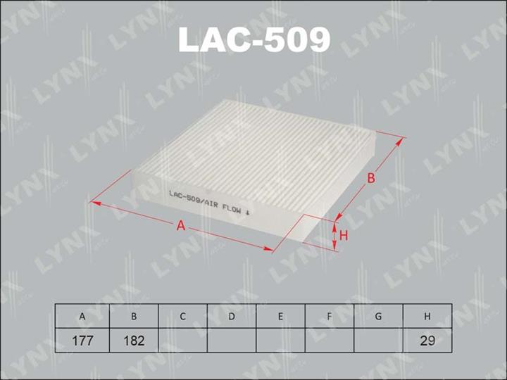 LYNXauto LAC-509 Фільтр салону LAC509: Купити в Україні - Добра ціна на EXIST.UA!