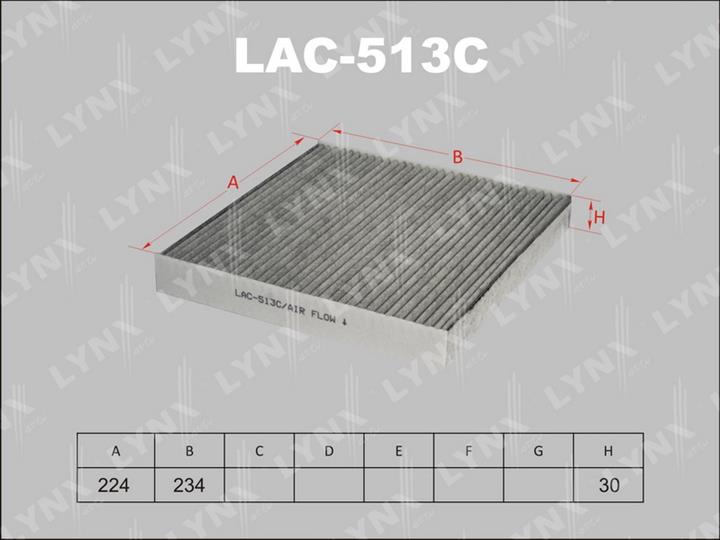 LYNXauto LAC-513C Фільтр салону з активованим вугіллям LAC513C: Купити в Україні - Добра ціна на EXIST.UA!
