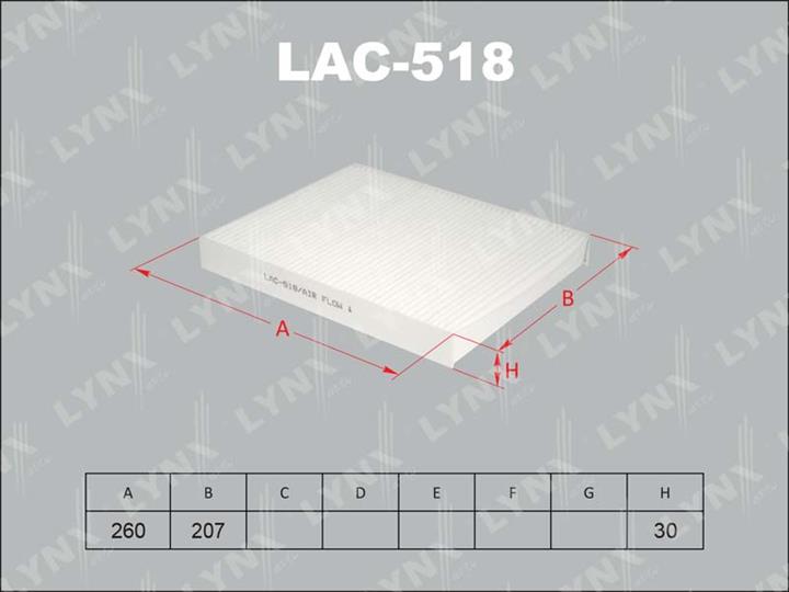 LYNXauto LAC-518 Фільтр салону LAC518: Купити в Україні - Добра ціна на EXIST.UA!