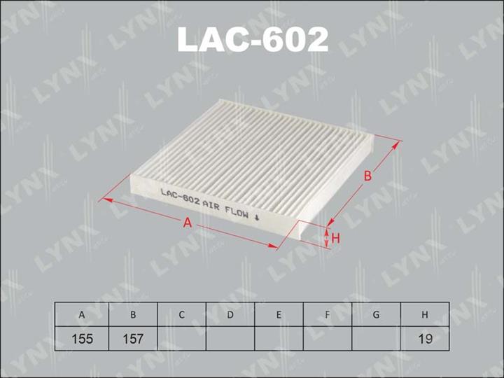 LYNXauto LAC-602 Фільтр салону LAC602: Купити в Україні - Добра ціна на EXIST.UA!