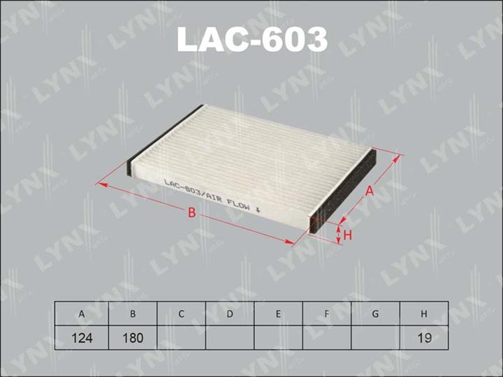 LYNXauto LAC-603 Фільтр салону LAC603: Купити в Україні - Добра ціна на EXIST.UA!