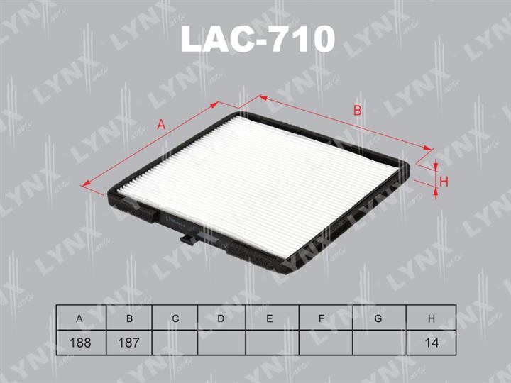 LYNXauto LAC-710 Фільтр салону LAC710: Купити в Україні - Добра ціна на EXIST.UA!