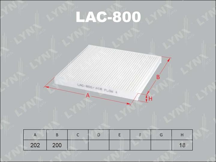 LYNXauto LAC-800 Фільтр салону LAC800: Купити в Україні - Добра ціна на EXIST.UA!
