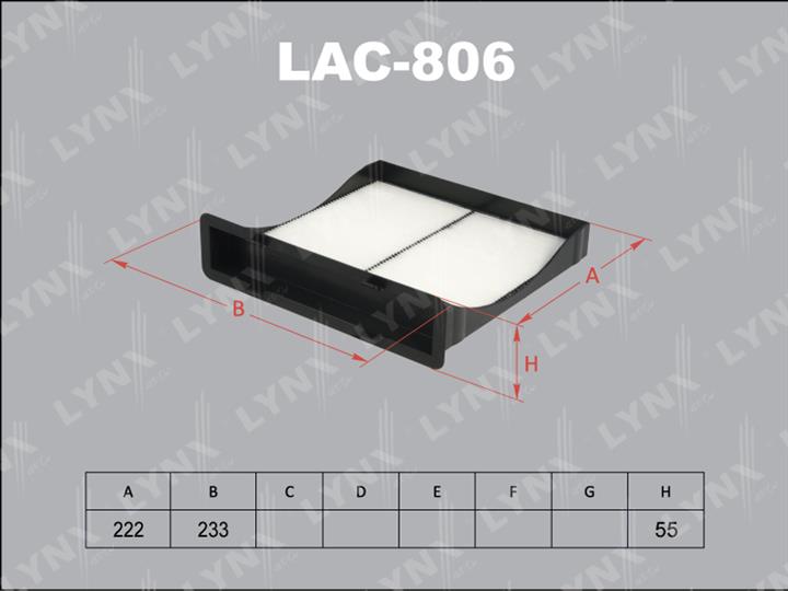 LYNXauto LAC-806 Фільтр салону LAC806: Купити в Україні - Добра ціна на EXIST.UA!