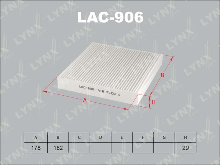LYNXauto LAC-906 Фільтр салону LAC906: Купити в Україні - Добра ціна на EXIST.UA!