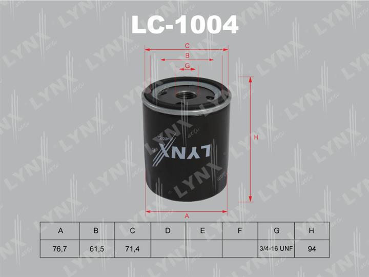 LYNXauto LC-1004 Фільтр масляний LC1004: Купити в Україні - Добра ціна на EXIST.UA!