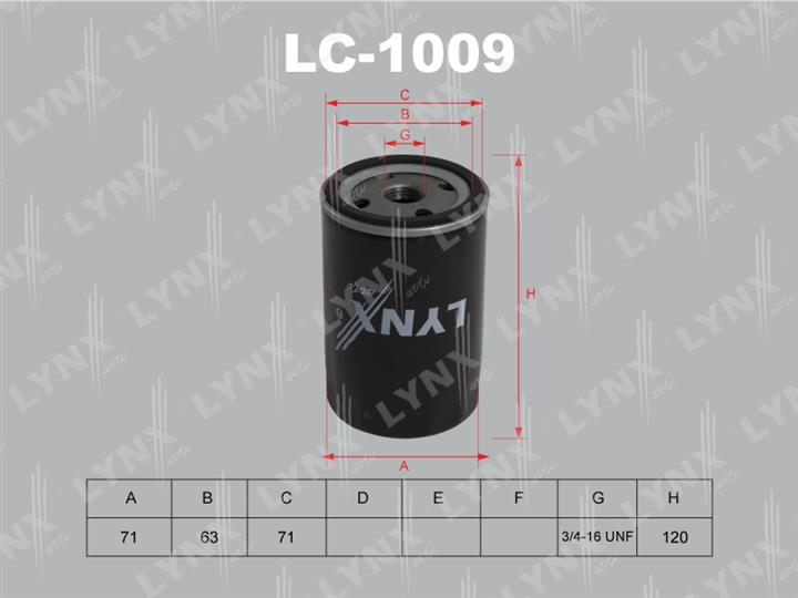LYNXauto LC-1009 Фільтр масляний LC1009: Приваблива ціна - Купити в Україні на EXIST.UA!