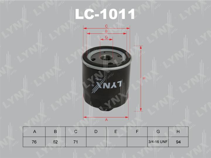 LYNXauto LC-1011 Фільтр масляний LC1011: Купити в Україні - Добра ціна на EXIST.UA!